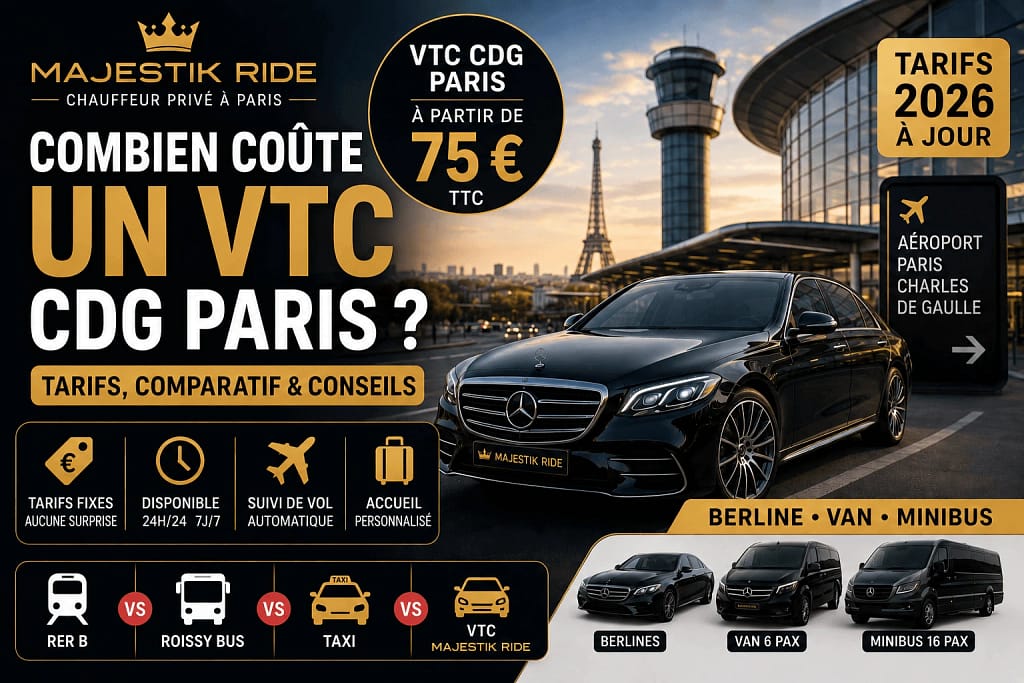 combien coute un VTC CDG Paris