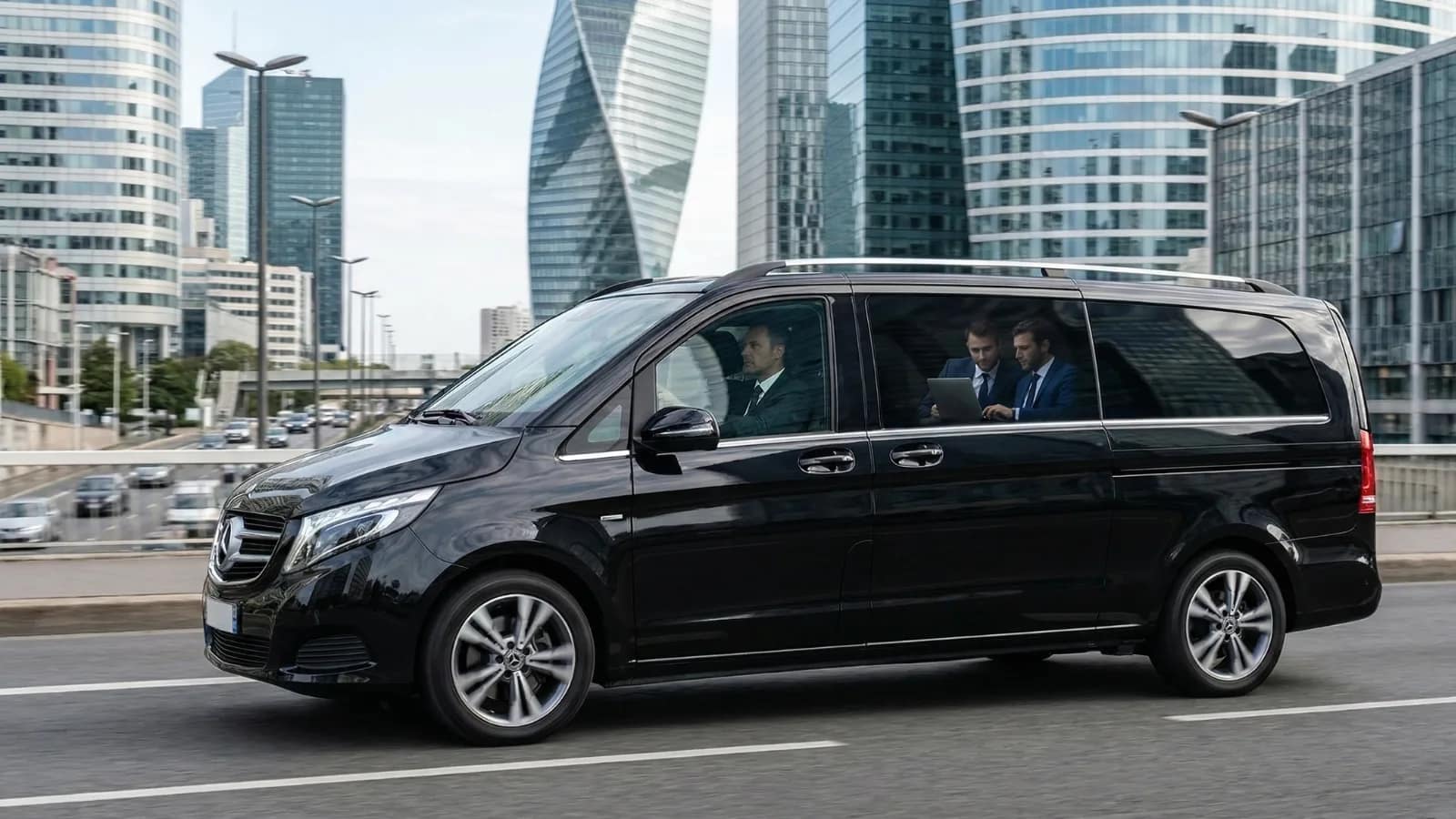 van chauffeur privé aéroport Paris CDG Orly transport groupe bagages