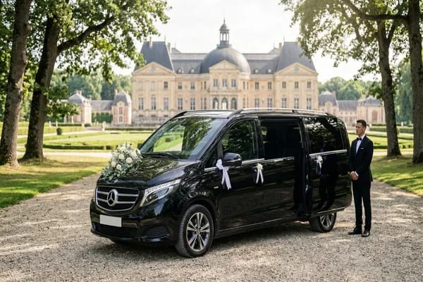 van chauffeur privé groupe Paris mariage événement transport invités